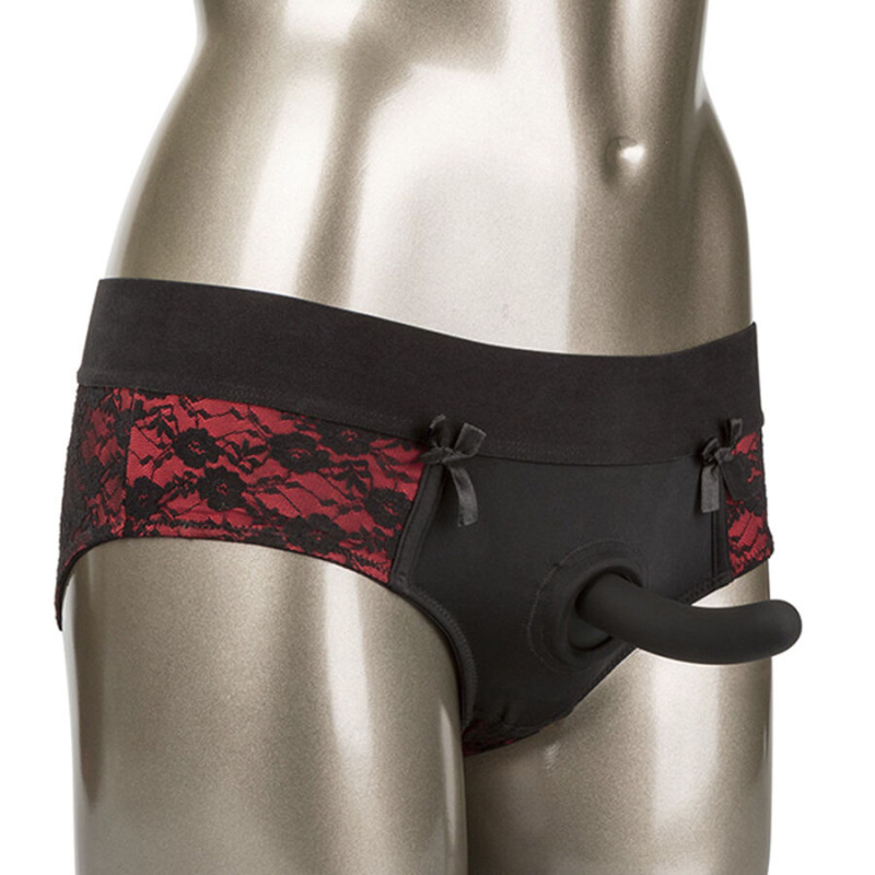 Calexotics - scandal set of crotchless panties with dildo size l/xl