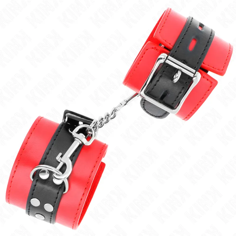 Kink - Wrist Restraints Red With Black Belt Adjustable 17-28 Cm X 6 Cm