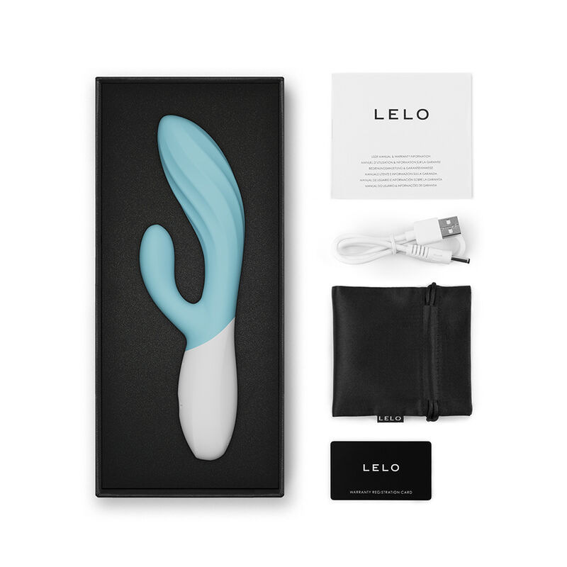 Lelo - ina twist double vibrator rabbit for g-spot and clitoris blue 4