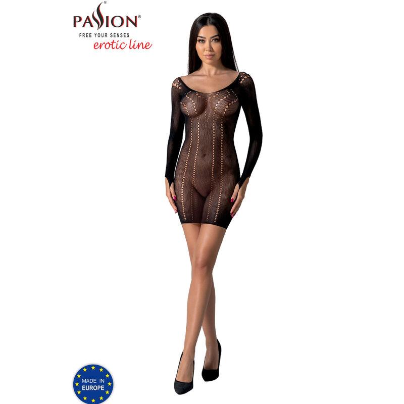Passion - Bs101 Bodystocking Black One Size - Sieťovené Erotické Šaty 2
