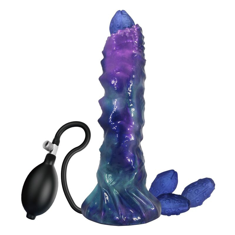 Power monsters - duskwalker sentinel tricolor inflatable fantasy silicone dildo 23 cm Ø 5 cm