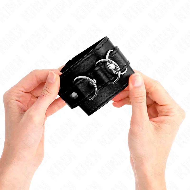 Kink - 3 D-Ring Wrist Restraints Adjustable Black 17.5-25 Cm X 6 Cm 2