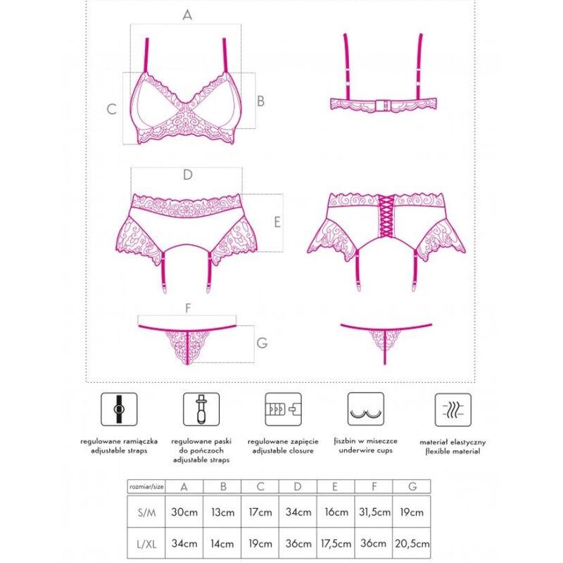 Livco Corsetti Fashion - Nahir Lc 20214 Bra + Panty + Garter Belt L/Xl 3