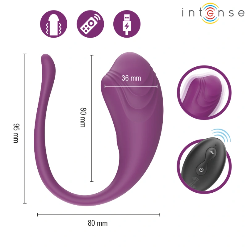Intense - olivia purple vibrating egg with remote control 4