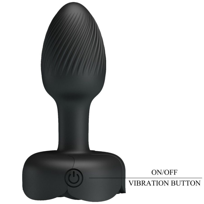 Pretty love - olman anal plug with led light black 8.8 cm 7