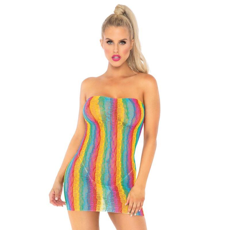 Leg Avenue Rainbow Lace Tube Dress One Size