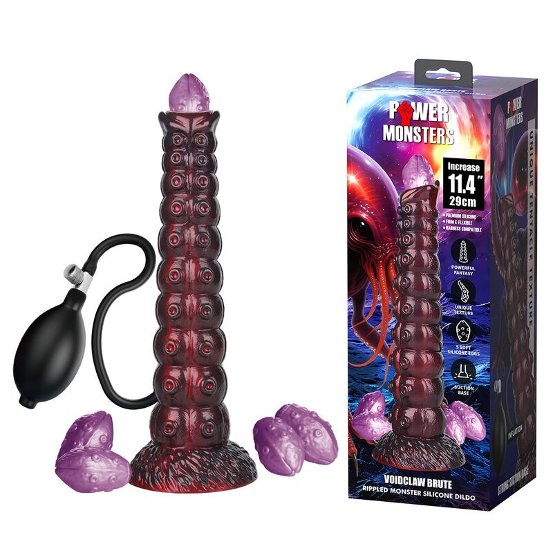 Power monsters - voidclaw brute bicolor inflatable fantasy silicone dildo 29 cm Ø 5.7 cm 7