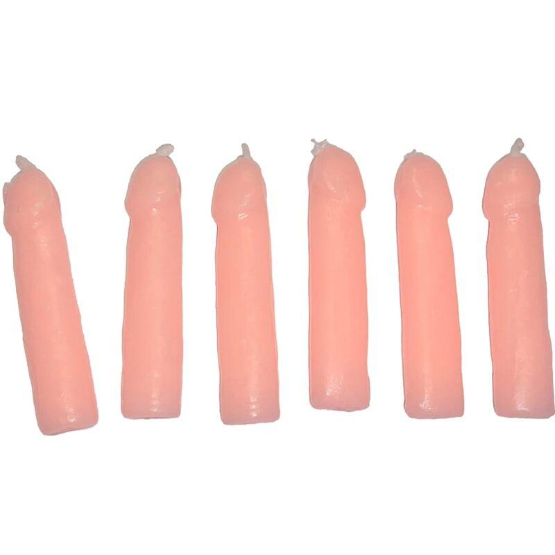 Diablo picante - 6 flesh penis shaped candles