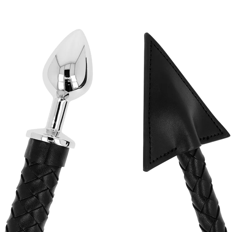 Ohmama Fetish Devil&Apos;S Tail Leather & Metal Butt Plug 7 Cm