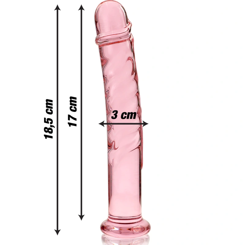 Nebula series by ibiza - model 16 dildo borosilicate glass pink 18.5 cm -o- 3 cm 2