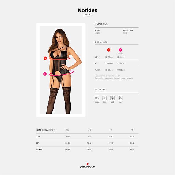 Obsessive - Norides Corset & Thong Black M/L