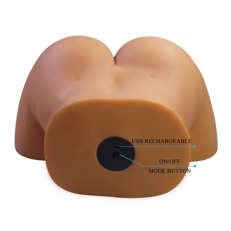 Crazy bull - realistic female torso masturbator dual entry with vibration and suction natural color 5