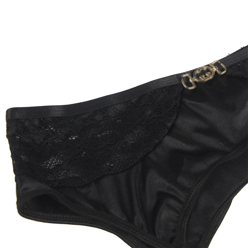 Subblime - set of 3 pieces bra + thong + lace garter black l/xl 7