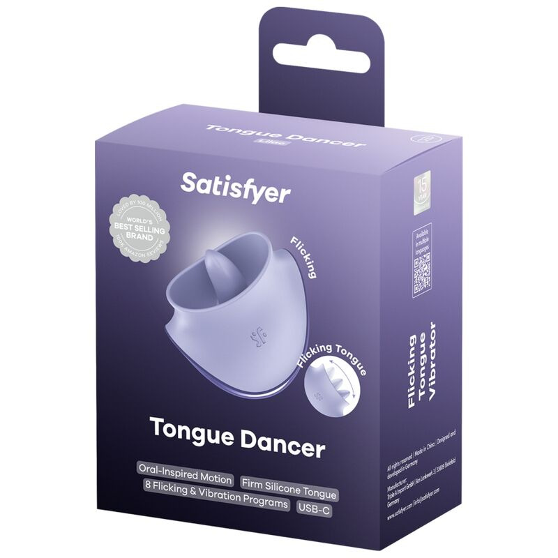 Satisfyer - tongue dancer clitoral stimulator with vibration and pulsations lilac 4
