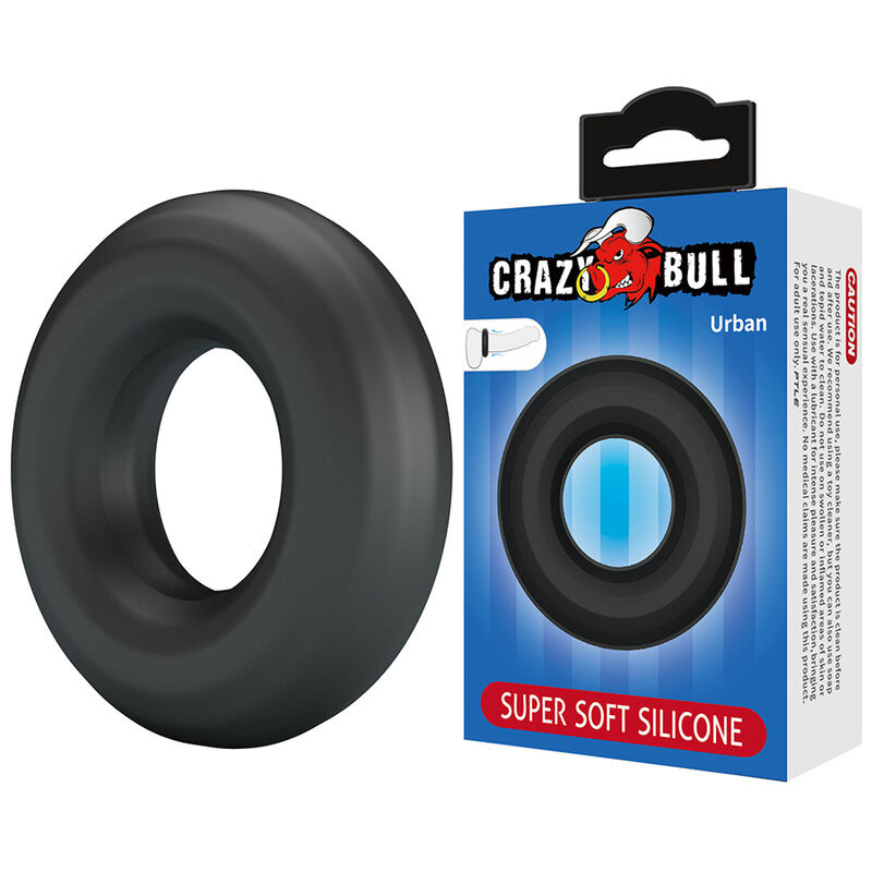 Crazy bull - urban super soft silicone cock ring black 1