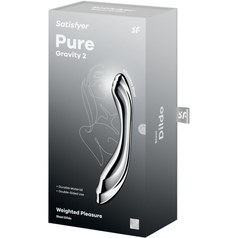 Satisfyer - pure gravity 2 stainless steel double-ended dildo 4