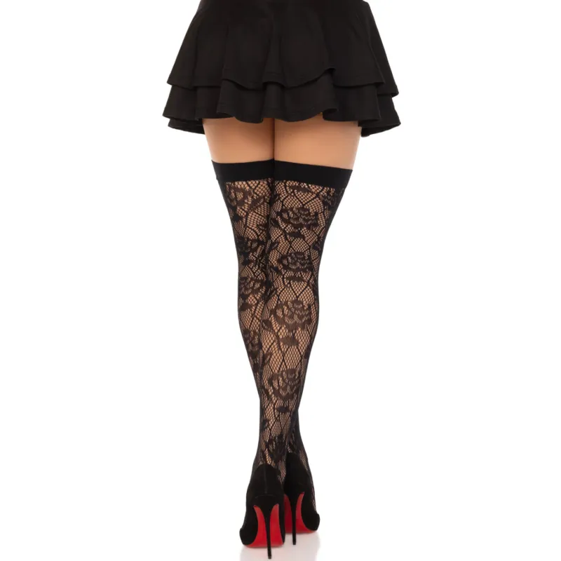 Leg Avenue - Wild Roses Net Stocks Black 1