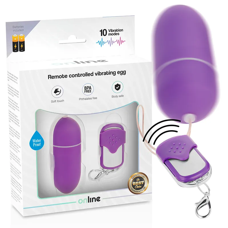 Online Remote Control Vibrating Egg L - Purple