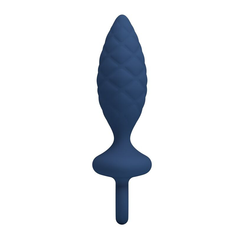 Mr play - textured anal plug with ring blue l 4