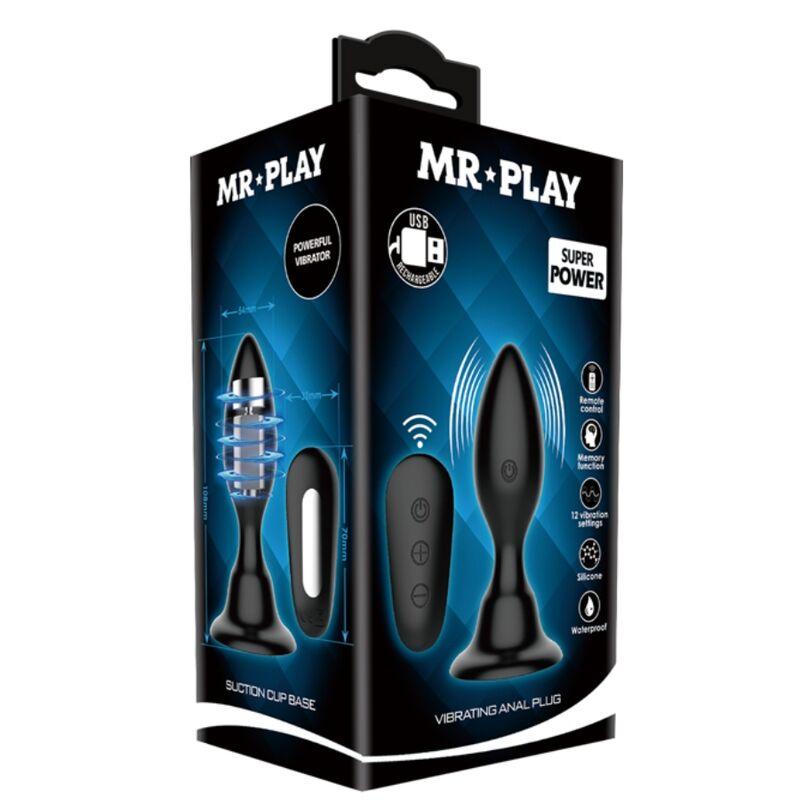 Mr Play - Anal Plug With Vibration Black Remote Control 8