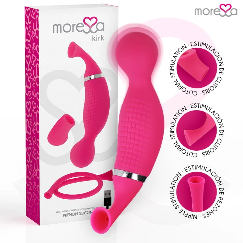 Moressa - kirk duo suction + multi-performance massager premium silicone rechargeable