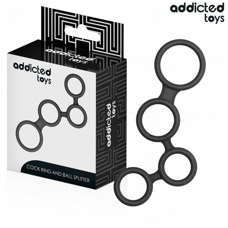 Addicted toys - penis ring with dividers for testicles