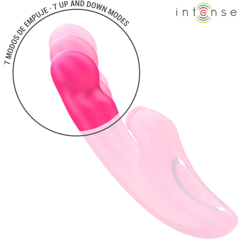 Intense - emi vibrator 13.5 cm multifunction 3 in 1 10 vibrations pink 2