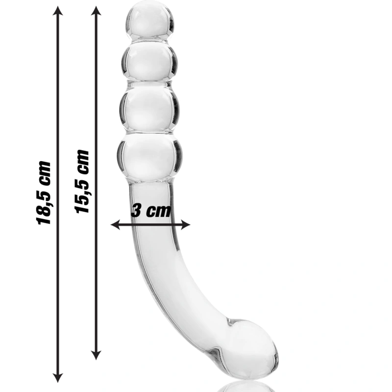 Nebula series by ibiza - model 14 dildo borosilicate glass clear 18.5 cm -o- 3 cm 2
