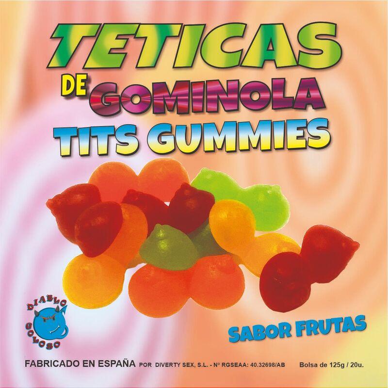 Diablo Goloso - Box Of Glossy Tits Gummy Flavor Fruits 6 Colors And Flavors Made Is Spain