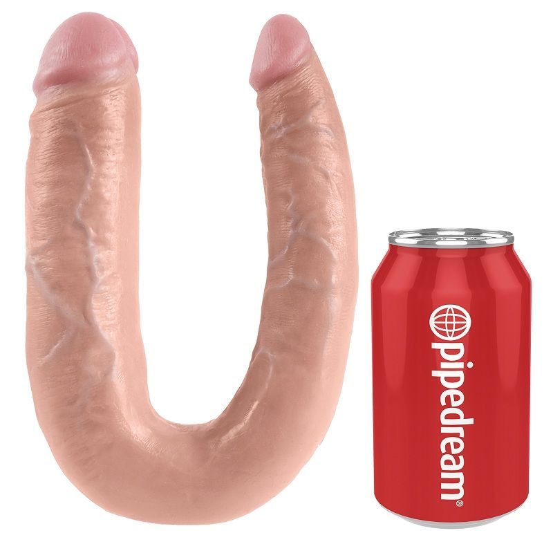King cock - u-shaped large double trouble flesh 17.8 cm