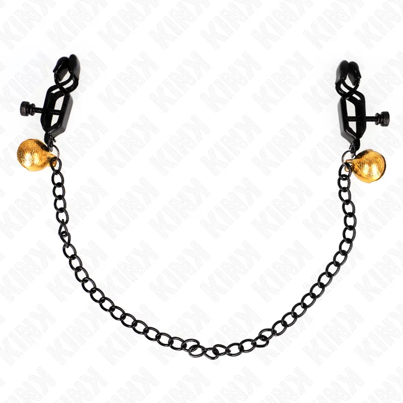 Kink - Flat Chain Nipple Clamps And Bell Silver 30 Cm