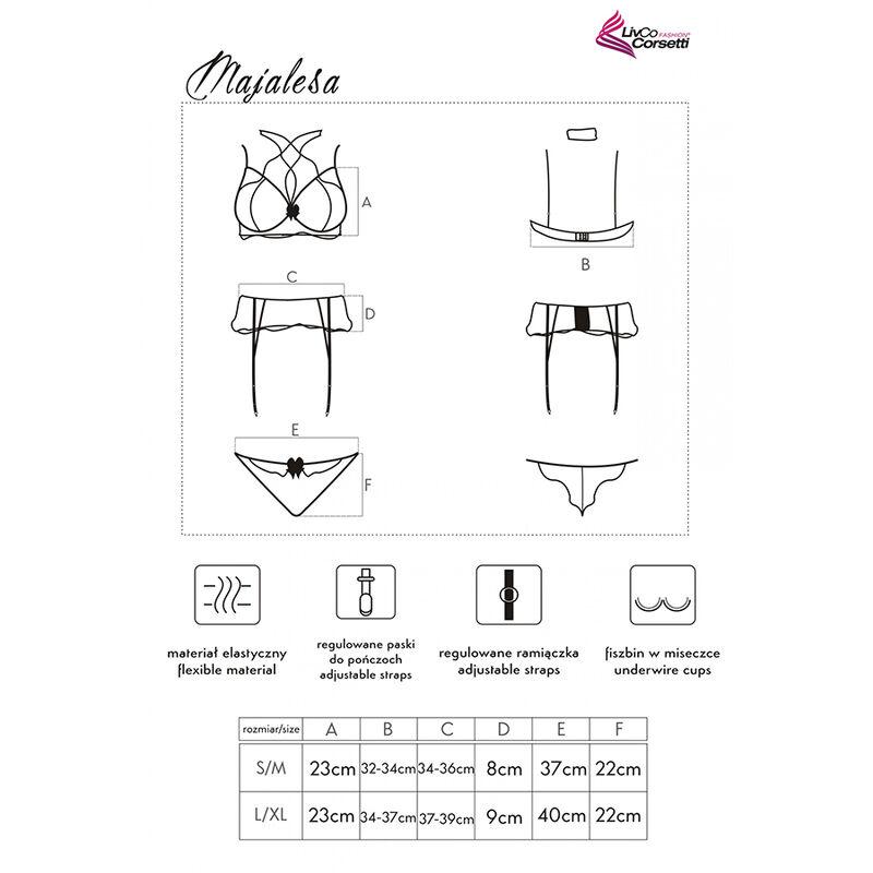 Livco Corsetti Fashion - Majalesa Lc 90526 Bra + Garter Belt + Panty Black L/Xl 4