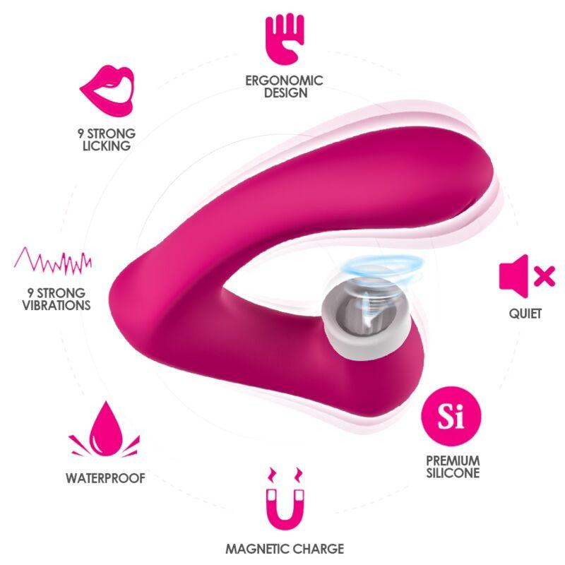 Armony - Secretkiss Licking Vibrating Clit & Vibrator Curved Fuchsia