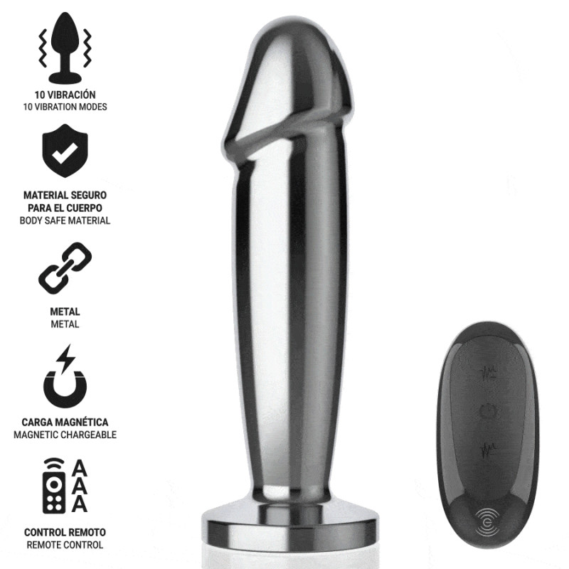 Intense - anal plug 10 vibrations metal dildo with remote control s 1