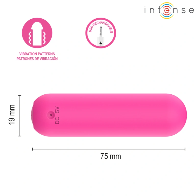 Intense - judy rechargeable vibrating bullet with remote control pink 3