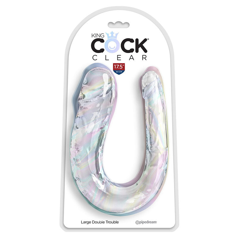 King cock - double trouble double dildo 44 cm clear 1