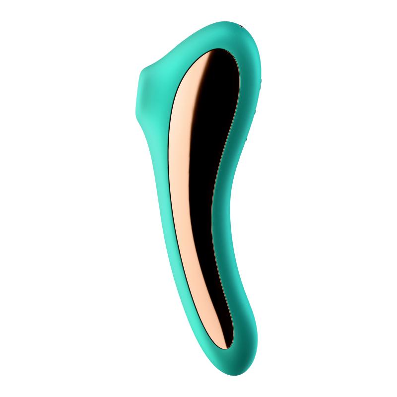 Satisfyer - Dual Kiss Insertable Air Pulse Vibrator Green - Stimulátor Klitorisu