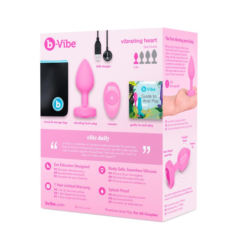 B-Vibe - Vibrating Heart Plug S/M Pink 3