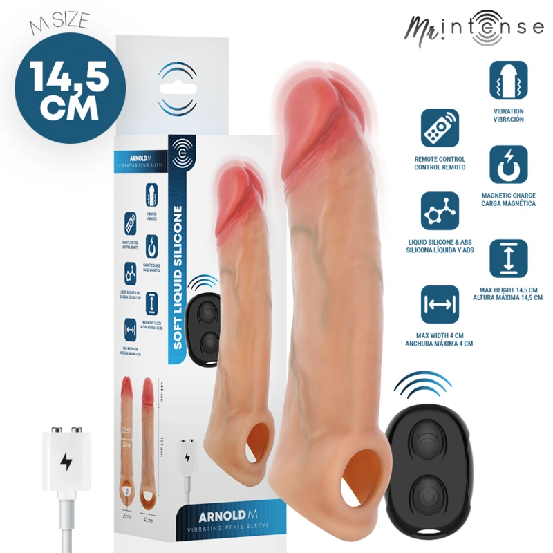 Mr intense - arnold m ultra-realistic vibrating penis sleeve 14.5 cm -Ø- 4 cm