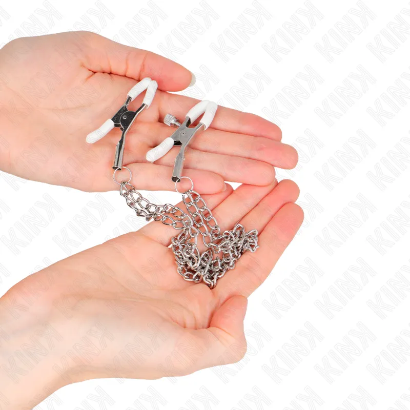 Kink - Nipple Clamps With 2 Thin Chains Silver 20/23 Cm 2