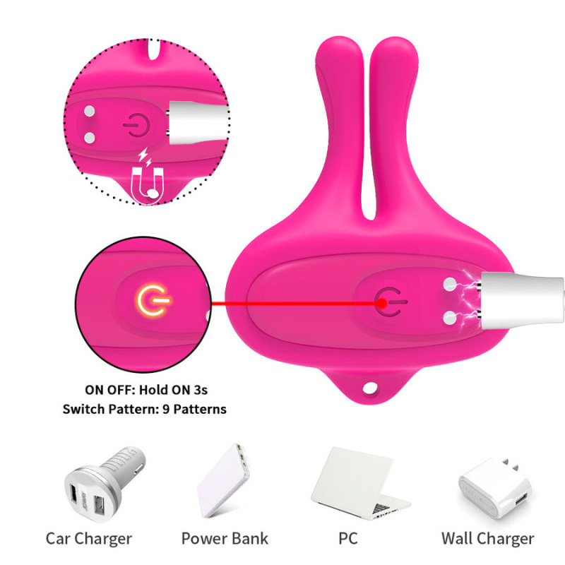Armony - rabbit shape vibration magnetic nipple clamps pink 10