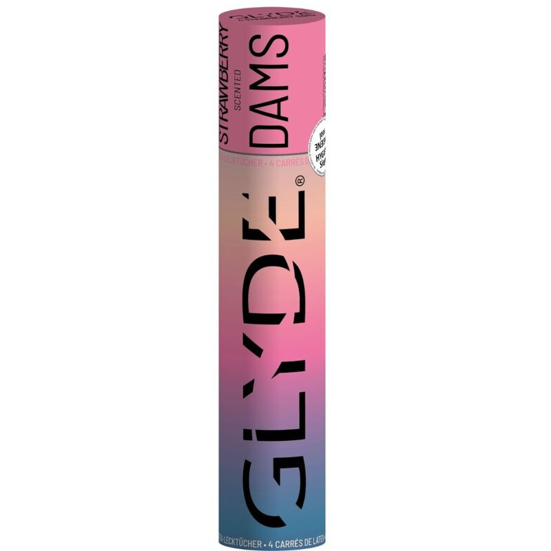 SHEER GLYDE - dams laminas latexový kondóm na orálny sex jahoda 1