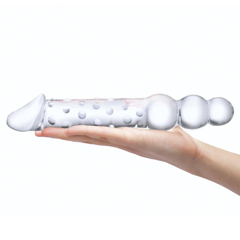 Glas - Double Ended Glass Dildo With Anal Beads - Sklenené Dildo 6