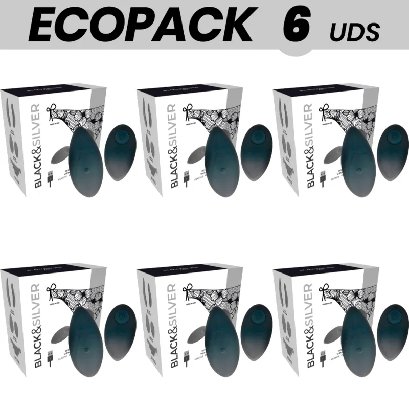 Ecopack 6 Units - Black&Amp;Silver Zara Remote Control Stimulator