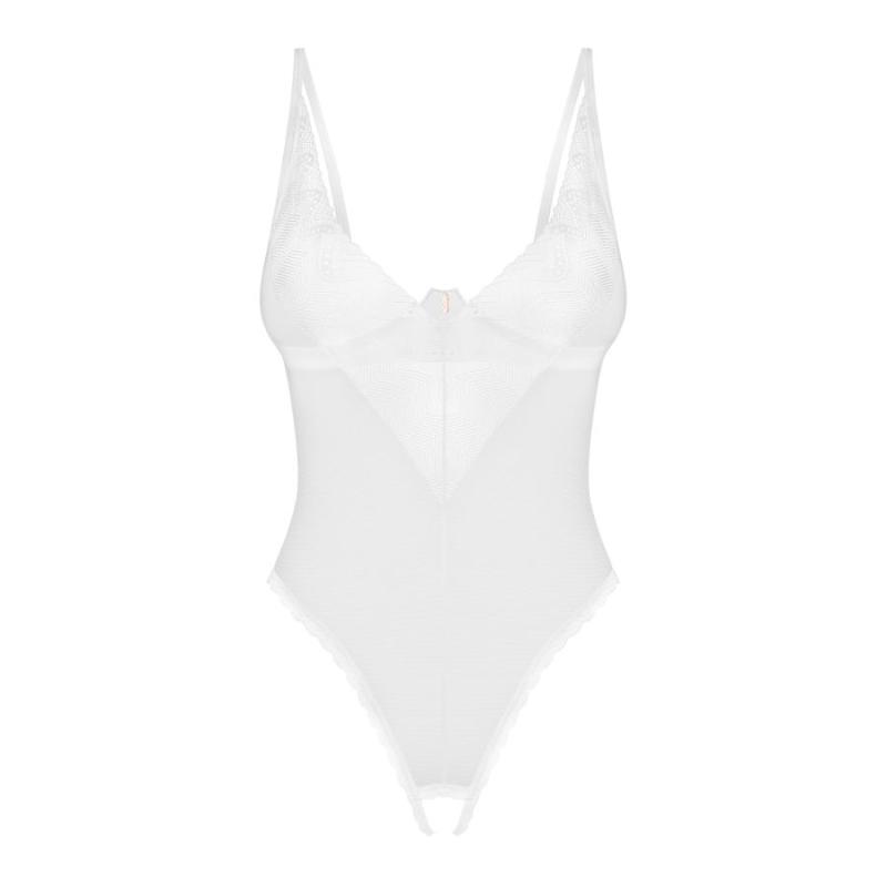 Obsessive - Alissium Crotchless Teddy White Xl/2xl