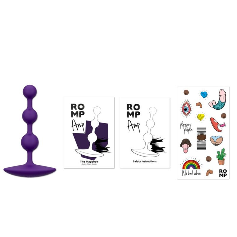 Romp - amp purple flexible silicone anal beads 12.5 cm purple 11