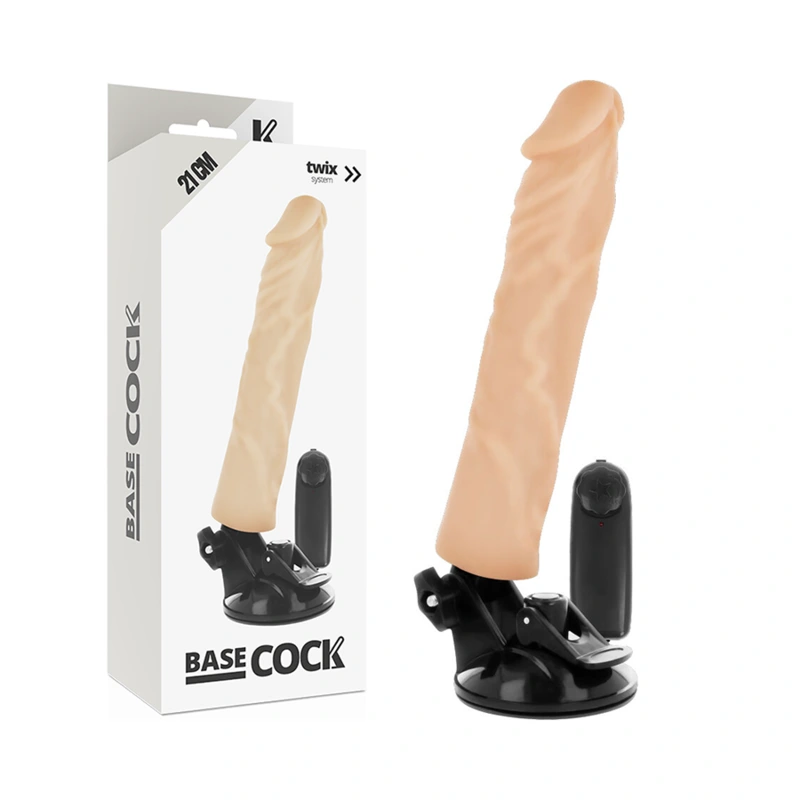 Basecock - realistic vibrator remote control flesh 21 cm -o- 4 cm
