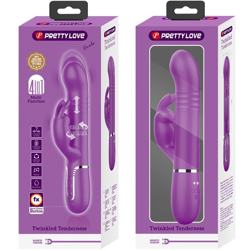 Pretty love - coale 4 in 1 multifunction rabbit vibrator purple 7