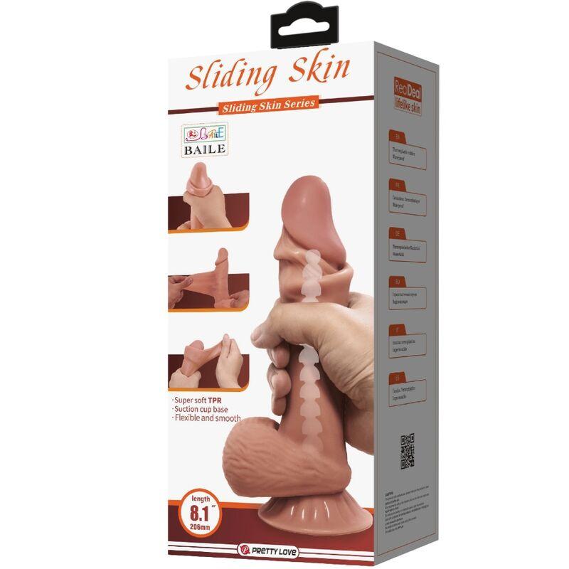 Pretty Love - Sliding Skin Series Realistic Dildo With Sliding Brown Skin Suction Cup 20.6