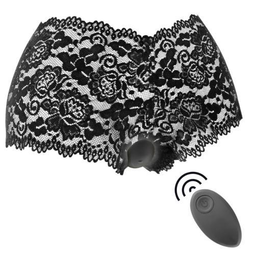 Black & Silver Zara Remote Control With Panty - Vibrátor Do Nohavičiek